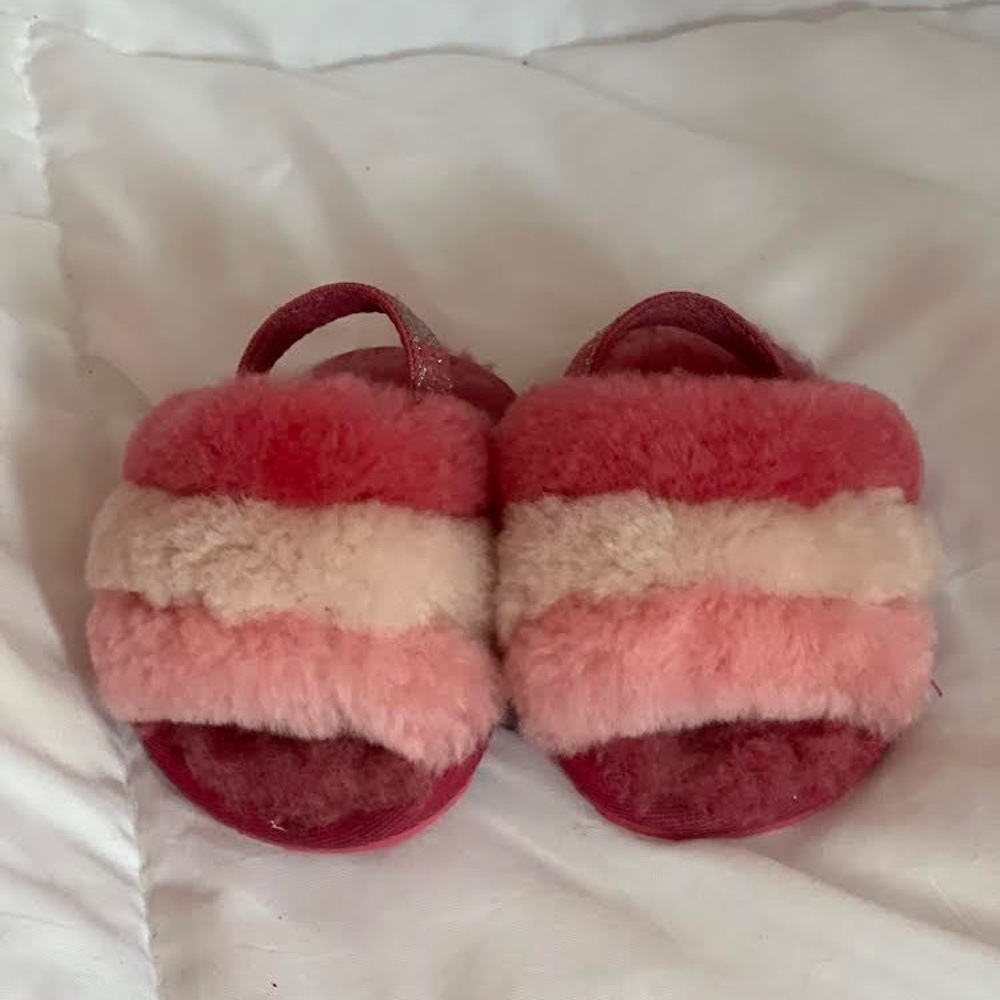 Pink infant Fluff Yeah Slides